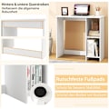 Miniatyrbillede 5 af 5: Lille skrivebord med 2 rum computerbord kontorbord PC bord 80 x 40 x 74 cm hvid
