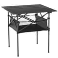 Campingbord Fällbart Aluminium Fällbart Bord Lättviktsbärbart Med Nätväska Svart 70X70X69Cm