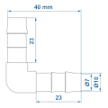 Miniatyrbillede 4 af 4: Vandslangetilslutning 90 grader 10mm pr stk