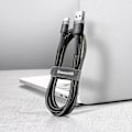 Miniatyrbillede 6 af 9: Holdbart fleksibelt kabel USB-C QC3.0 3A 1M sort og grå