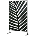Pikkukuva 1 / 10: Balcony Privacy Screen -Tilanjakaja Banaanilehtikuviolla, 122X198Cm, Teräsmusta, Puutarhaan Ja Patiolle