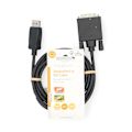 Pikkukuva 3 / 3: DisplayPort kaapeli | DisplayPort uros | DVI-D 24+1-Pin Uros | 1080p | Niklattu | 2.00 m | Pyöreä | PVC | Musta | Label