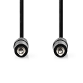 Pikkukuva 2 / 3: Stereoäänikaapeli | 3.5 mm uros | 3.5 mm uros | Niklattu | 10.0 m | Pyöreä | Musta | Blister
