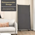 Pikkukuva 2 / 5: 180 cm korkea tilanjakaja pyörillä, taittuva seinä 3 vapaasti yhdistettävällä paneelilla, harmaa