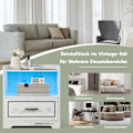 Miniatyrbillede 5 af 5: LED sengebord Intelligent natbord med 2 USB-porte Hvid