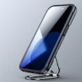 Miniatyrbillede 4 af 9: Taske til iPhone 14 Pro, pansret cover med stativ og ringholder, sort