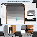 Miniatyrbillede 4 af 5: 3,6 x 3 m pergola med udtrækkeligt tag Vandtæt stabil vintertæt havepavillon grå