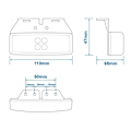 Pikkukuva 4 / 4: Sivuvalaisin 12/24V keltainen 110x40mm LED pidikkeellä