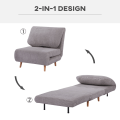 Miniatyrbillede 5 af 10: 2-I-1 Sovesofa, Stoleseng, Justerbar Klapmadras, Gæsteseng, Klapseng, Ledningslook Til Soveværelse Og Stue, Polyester Lysegrå