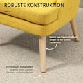 Miniatyrbillede 6 af 10: Spisestuestol Køkkenstol Med Armlæn Polstret Stol Stuestol Kontorstol Til Stue Soveværelse Linned Touch Wood Gul