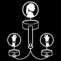 Miniatyrbillede 4 af 7: Fetish Submissive - Vegansk læderhalskæde og håndjern med noprenfor