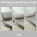 Miniatyrbillede 6 af 10: 2-i-1 sovesofa, stoleseng, justerbar klapmadras, gæsteseng i fløjlsbukslook, til soveværelse, stue, grå 82 x 89 x 83 cm Aosom