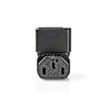 Pikkukuva 3 / 4: Laajennus Plug | IEC-320-C13 | IEC-320-C14 | Kulma, 90 ° | Niklattu | PVC | Musta | Laatikko | 1 kpl