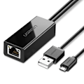 Miniatyrbillede 1 af 9: Eksternt LAN micro USB netværkskort 100Mbps til Chromecast 1m sort