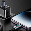 Miniatyrbild 3 av 9: Kabel för iPhone med LED Lightning-display - USB-C 2,4A 1,2m svart