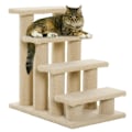 Miniatyrbild 1 av 10: Djurtrappa Hundar Katter 4-Stegs Plysch Beige 63,5X43X60Cm