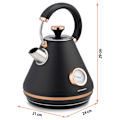 Miniatyrbild 9 av 9: Elektrisk Vattenkokare med Termometer 1,7L BD-701 Svart