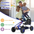 Pikkukuva 5 / 5: Gokart Go Cart käsijarrupoljinautolla 30kg poljinauto poljinauto 3-6 vuotta sininen