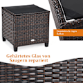 Miniatyrbillede 4 af 5: 3 STK. Polyrattan loungesæt havemøbler rattan siddegruppe med sædehynder og sofabord beige