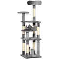Pikkukuva 1 / 10: Cat Tree Kissan Raapimispylväs Cat Play Tower Kissa Kiipeily Puun Raapimispylväs Riippumatto Harmaa L40 X L40 X K132 Cm