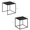 Miniatyrbillede 4 af 10: Sofabordsæt Med 2 Sideborde I Moderne Design, Stålstel, Op Til 10 Kg, Sort, 120X59X45Cm