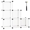 Miniatyrbillede 1 af 5: Plug-in hylde lavet af 6 terninger DIY kube hylde kan stables lavet af plast reol system step hylde hvid