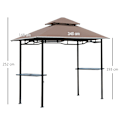 Miniatyrbillede 4 af 10: Grillpavillon Havetelt Flammehæmmende Dobbelttag Kaffe Brun + Sort 245X148X252Cm