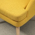Miniatyrbillede 9 af 10: Spisestuestol Køkkenstol Med Armlæn Polstret Stol Stuestol Kontorstol Til Stue Soveværelse Linned Touch Wood Gul