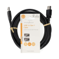Miniatyrbillede 3 af 3: USB-kabel | USB 3.2 Gen 1 | USB-A Han | USB-A Hun | 5 Gbps | Nikkelplateret | 3.00 m | Runde | PVC | Sort | Label