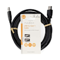 Pikkukuva 3 / 3: USB kaapeli | USB 3.2 Gen 1 | USB-A Uros | USB-A Naaras | 5 Gbps | Niklattu | 3.00 m | Pyöreä | PVC | Musta | Label