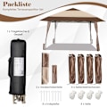 Pikkukuva 5 / 5: 4m x 4m Patio Gazebo Canopy Teltta pyörillä beige