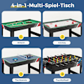 Pikkukuva 4 / 5: 4 in 1 -monipelipöytä, jossa on pöytäjalkapallo, biljardi, ilmakiekko ja pöytätennis arcade-pelisetti