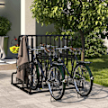 Miniatyrbillede 3 af 10: Cykelstativ, Multistander, Vejrbestandig, Til Op Til 4 Cykler, På Begge Sider, Stål, Sort, 90X80X80Cm