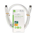 Miniatyrbillede 3 af 3: Coax Cable | IEC (Coax) Han | IEC (Coax) Hun | Nikkelplateret | 120 dB | 75 Ohm | Quad Skærmet | 1.00 m | Runde | PVC | Hvid | Label