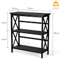 Miniatyrbillede 2 af 5: Konsolbord i træ med tipsikring og robust stel Moderne sidebord 79 x 32 x 86 cm sort