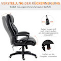 Miniatyrbillede 8 af 10: Massagestol Drejestol Højdejusterbar Ergonomisk Gaming Stol Computerstol 6 Vibrationspunkter Hør Føles Justerbar Sort