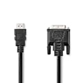 Miniatyrbillede 1 af 3: HDMI™ kabel | HDMI™ Stik | DVI-D 24 + 1-pin han | 1080p | Nikkelplateret | 3.00 m | Lige | PVC | Sort | Label