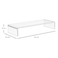 Miniatyrbillede 4 af 10: Ergonomic Monitor Stand Acryl Screen Stander Til Bærbar, Computer, Notebook, Gennemsigtig, 53X19X9Cm