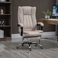 Miniatyrbillede 3 af 10: Kontorstol Drejestol Skrivebordsstol Med Tilbagelænet Funktion Fodstøtte Højdejusterbar Mikrofiber Beige + Sort + Sølv 63 X 71 X 110-118 Cm