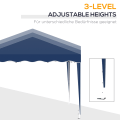 Miniatyrbillede 5 af 10: Folde Gazebo Pavillon 3 X 3 M Havepavillon Foldeligt Festtelt Højdejusterbart Havetelt Med Transportpose Uv Beskyttelse Stål Oxford Blå