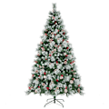 Pikkukuva 2 / 5: Ø125 x 215 cm Joulukuusi LED-valoilla Joulukuusi marjoilla vihreä + valkoinen