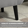 Miniatyrbillede 6 af 10: Bænk I Grå Moderne Brystbænk Med Opbevaringsplads, Fløjlsagtig Polyester, Gummitræ, Armlæn, 118X42X66Cm
