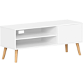 Miniatyrbillede 1 af 7: Moderne hvid tv-stander med opbevaring til 55-tommer tv