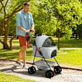 Miniatyrbillede 2 af 10: Hundevogn 3 i 1 hundevogn sammenfoldelig hundeboks, foldbar transportpose med drikkevareholder, hundevogn, kattevogn med 360° hjul kattevogn til minih