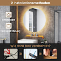 Miniatyrbild 4 av 5: Ø60cm rund badrumsspegel med belysning & pekknapp & minnesfunktion väggspegel