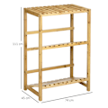 Pikkukuva 4 / 10: Wine Rack Pulloteline, Viiniteline, 2 Kallistettua Hyllyä, Pysyvä Hylly Patiolle Ja Puutarhaan, Natural, 74X45X111 Cm