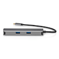 Miniatyrbillede 4 af 9: USB Multi-Port Adapter | USB 3.2 Gen 1 | USB-C™ Han | HDMI™ Hun / RJ45 Hun / 3x USB-A Hun | 5 Gbps | 0.20 m | Runde | Guldplateret | PVC | Antracit |