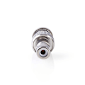 Pikkukuva 3 / 5: BNC Adapteri | BNC uros | RCA Naaras | Niklattu | 50 Ohm | Suora | Metalli | Hopea | 10 kpl | Kirjekuori