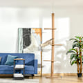 Miniatyrbillede 2 af 10: Højdejusterbar Kradsestolpe Klatretræ Til Katte, Legetræ, Lysebrun, 43X27X228-260Cm