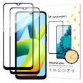 Miniatyrbild 1 av 9: SET 2x 9H härdat glas för hela skärmen Xiaomi Redmi A2 / Redmi A1 med svart ram